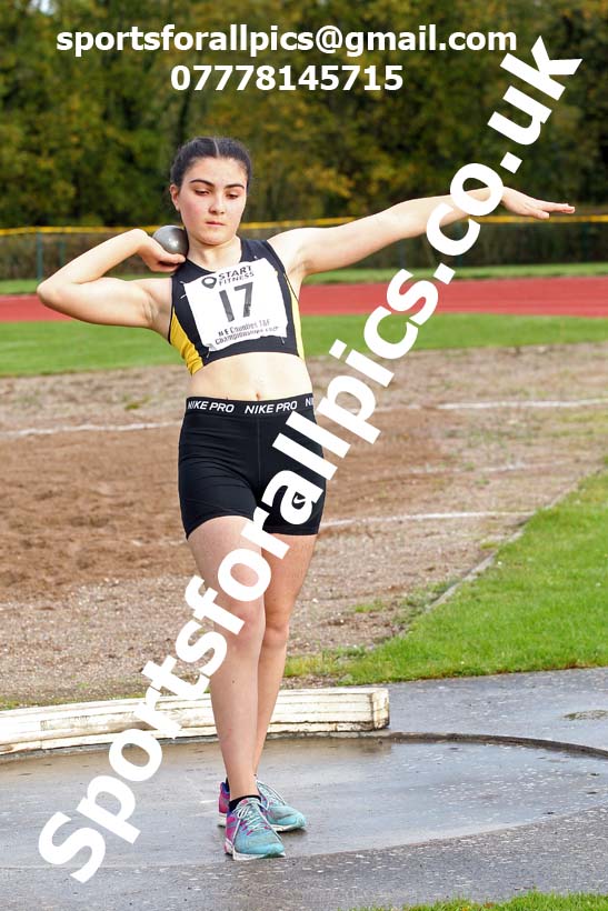 Shot putt, NECAA Open Meeting, Morpeth, Sunday, October 18th. David T. Hewitson/Sports for All Pics